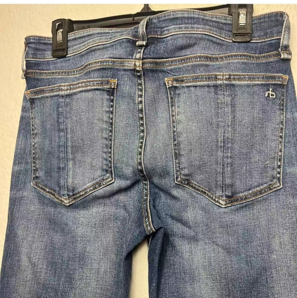 RAG & BONE Cate Mid-Rise Ankle Skinny Jeans Medium Wash Blue Valley Line Sz 28 - Picture 4 of 12